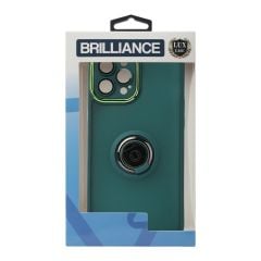 Brilliance LUX For iPhone 13 Pro 3D Electroplating with camera protector and Ringstand Case Green
