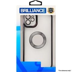 Brilliance LUX For iPhone XR CD Pattern Plating Case + Lens Film Black