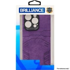 Brilliance LUX For iPhone 13 Eye Protection Four-Pack Edge Leather Case Purple
