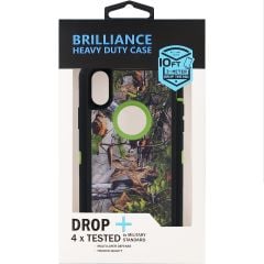 Brilliance HEAVY DUTY iPhone X / XS Camo Series Case with Circle Hole Green