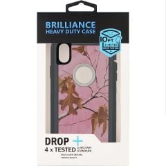 Brilliance HEAVY DUTY iPhone XR Camo Series Case with Circle Hole Pink and White Camo