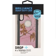 Brilliance HEAVY DUTY iPhone XS Max Camo Series Case with Circle Hole Pink and White
