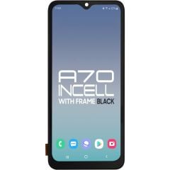 Samsung A70 2019 A705 (Without Finger Print Sensor) LCD with Touch + Frame Black Incell