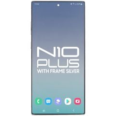 Samsung Note 10 Plus LCD With Touch + Frame Aura Glow / Silver Service Pack