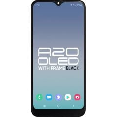 Samsung A20 2019 LCD with Touch + Frame Black (Refurbished OLED)