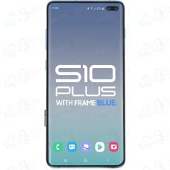 Samsung S10 Plus LCD with Touch + Frame Blue SERVICE PACK