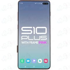 Samsung S10 Plus LCD with Touch + Frame Flamingo Pink (Refurbished OLED)