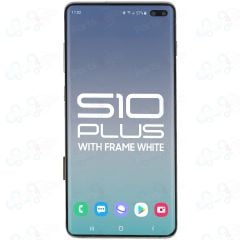 Samsung S10 Plus LCD with Touch + Frame Prism White (Refurbished OLED)