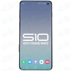 Samsung S10 LCD with Touch + Frame White (Refurbished OLED)
