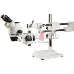 SZM7045-STL2 Double Arm Boom Trinocular Stereo Zoom Industrial Microscope With LED Lights - 45X