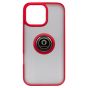 Brilliance LUX iPhone 16 Pro Max Hybrid Shell Anti-shock Ring Kickstand TPU Matte Case Red
