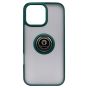 Brilliance LUX iPhone 16 Pro Max Hybrid Shell Anti-shock Ring Kickstand TPU Matte Case Dark Green