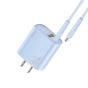 TRUSMI 20W Blue Dual Type C & USB Power Adapter w/ Type C to Type C Cable