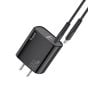 TRUSMI 20W Black Dual Type C & USB Power Adapter w/ Type C to Type C Cable