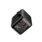 TRUSMI 20W Universal Travel Adapter Type C & USB Charger Black