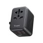 TRUSMI 20W Universal Travel Adapter Type C & USB Charger Black
