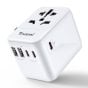 TRUSMI 35W 3 Type C & 2 USB Port Universal Travel Adapter White