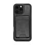 TRUSMI iPhone 15 Pro Magnetic Cowhide Leather Case with Card Slot Wallet Black