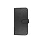 TRUSMI iPhone 15 Plus Cowhide Leather Wallet Case with Card Slot Black