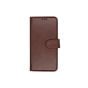 TRUSMI iPhone 15 Plus Cowhide Leather Wallet Case with Card Slot Dark Brown