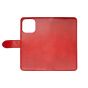 TRUSMI iPhone 15 Cowhide Leather Wallet Case with Card Slot Red
