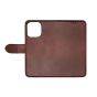 TRUSMI iPhone 16 Plus Cowhide Leather Wallet Case with Card Slot Dark Brown