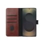 TRUSMI Samsung S24 Cowhide Leather Wallet Case with Card Slot Dark Brown