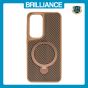 Brilliance LUX iPhone S24 360° Rotating Magnetic Metal Bracket Carbon Fiber Pattern Matte PC+TPU Phone case Gold