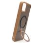 Brilliance LUX iPhone 15 Plus 360° Rotating Magnetic Metal Bracket Carbon Fiber Pattern Matte PC+TPU Phone case Gold