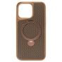 Brilliance LUX iPhone 14 Pro Max 360° Rotating Magnetic Metal Bracket Carbon Fiber Pattern Matte PC+TPU Phone case Gold