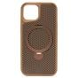 Brilliance LUX iPhone 15 360° Rotating Magnetic Metal Bracket Carbon Fiber Pattern Matte PC+TPU Phone case Gold