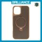 Brilliance LUX iPhone 16 Plus 360° Rotating Magnetic Metal Bracket Carbon Fiber Pattern Matte PC+TPU Phone case Gold