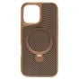 Brilliance LUX iPhone 16 360° Rotating Magnetic Metal Bracket Carbon Fiber Pattern Matte PC+TPU Phone case Gold