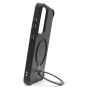 Brilliance LUX iPhone S25 360Â° Rotating Magnetic Metal Bracket Carbon Fiber Pattern Matte PC+TPU Phone case Black