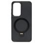Brilliance LUX iPhone S24 360° Rotating Magnetic Metal Bracket Carbon Fiber Pattern Matte PC+TPU Phone case Black