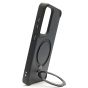 Brilliance LUX iPhone S24 360° Rotating Magnetic Metal Bracket Carbon Fiber Pattern Matte PC+TPU Phone case Black