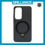 Brilliance LUX iPhone S24 360° Rotating Magnetic Metal Bracket Carbon Fiber Pattern Matte PC+TPU Phone case Black