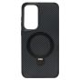 Brilliance LUX iPhone S25 plus 360° Rotating Magnetic Metal Bracket Carbon Fiber Pattern Matte PC+TPU Phone case Black