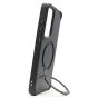 Brilliance LUX iPhone S24 plus 360° Rotating Magnetic Metal Bracket Carbon Fiber Pattern Matte PC+TPU Phone case Black