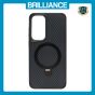 Brilliance LUX iPhone S24 plus 360° Rotating Magnetic Metal Bracket Carbon Fiber Pattern Matte PC+TPU Phone case Black