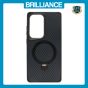 Brilliance LUX iPhone S25 ultra 360° Rotating Magnetic Metal Bracket Carbon Fiber Pattern Matte PC+TPU Phone case Black