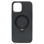Brilliance LUX iPhone 12 Pro Max 360° Rotating Magnetic Metal Bracket Carbon Fiber Pattern Matte PC+TPU Phone case Black
