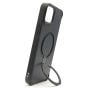 Brilliance LUX iPhone 15 Plus 360° Rotating Magnetic Metal Bracket Carbon Fiber Pattern Matte PC+TPU Phone case Black