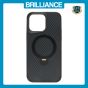 Brilliance LUX iPhone 14 Pro Max 360° Rotating Magnetic Metal Bracket Carbon Fiber Pattern Matte PC+TPU Phone case Black