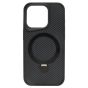 Brilliance LUX iPhone 15 Pro 360° Rotating Magnetic Metal Bracket Carbon Fiber Pattern Matte PC+TPU Phone case Black