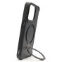 Brilliance LUX iPhone 15 Pro 360° Rotating Magnetic Metal Bracket Carbon Fiber Pattern Matte PC+TPU Phone case Black