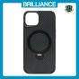 Brilliance LUX iPhone 15 360° Rotating Magnetic Metal Bracket Carbon Fiber Pattern Matte PC+TPU Phone case Black