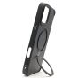 Brilliance LUX iPhone 16 Plus 360° Rotating Magnetic Metal Bracket Carbon Fiber Pattern Matte PC+TPU Phone case Black