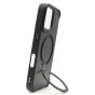 Brilliance LUX iPhone 16 360° Rotating Magnetic Metal Bracket Carbon Fiber Pattern Matte PC+TPU Phone case Black