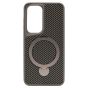 Brilliance LUX iPhone S25 360Â° Rotating Magnetic Metal Bracket Carbon Fiber Pattern Matte PC+TPU Phone case Grey